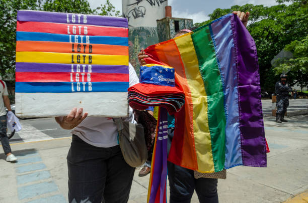 Pride march in Caracas. Venezuela. stock photo