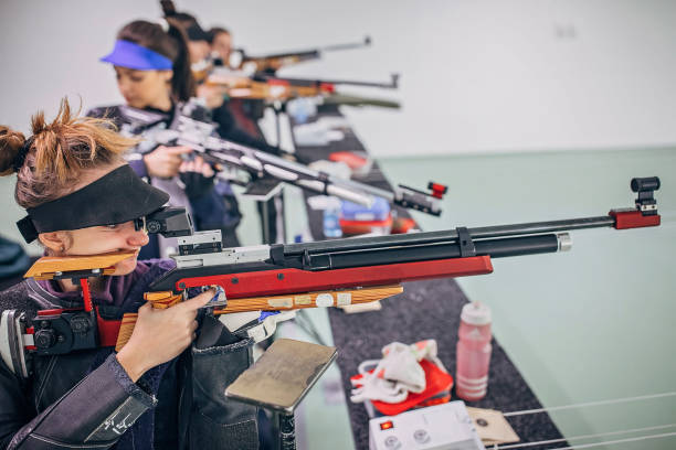 istock Young women on rifle shooting training 1251605163