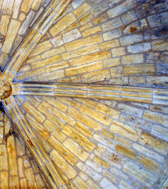 Interior closeup of the dome in the Gothic Saint-Sacerdos catherdral of Sarlat-La-Caneda in the Dordogne region of France