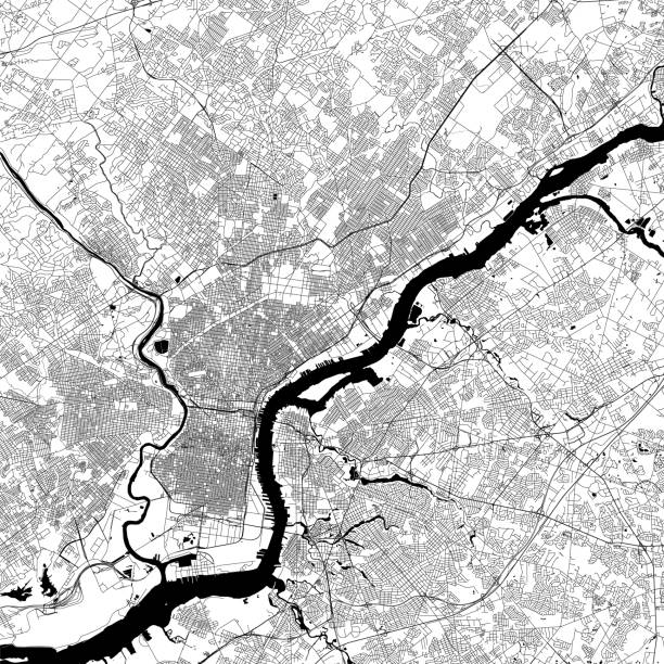 Philadelphia, Pennsylvania Vector Map Topographic / Road map of Philadelphia, Pennsylvania. Original map data is public domain sourced from www.census.gov/ philadelphia aerial stock illustrations