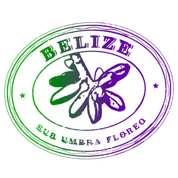 Vector illustration of Belize Travel Passport Stamp