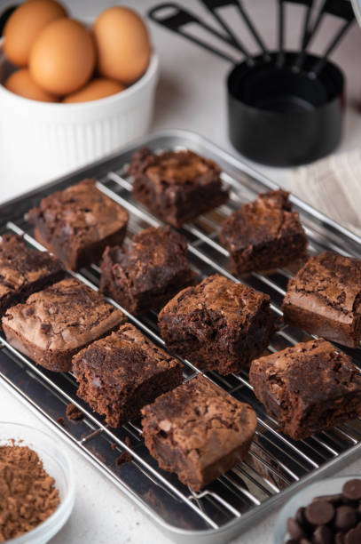 istock chocolate brownies with ingredients and baking tools 1251623048