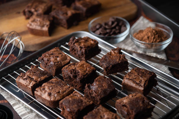 istock chocolate brownies with ingredients and baking tools 1251623069