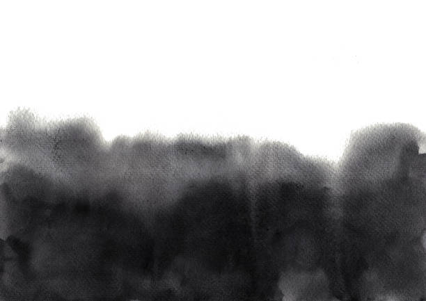 istock Abstract black brush stroke watercolor hand painting frame background. 1251624010