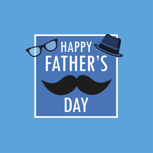 Happy father`s day blue greeting card.vector illustration vector art illustration