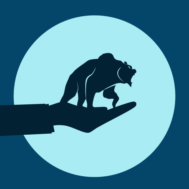 istock The silhouette bear market. Stock market trend down .Vector illustration.eps 1251631152