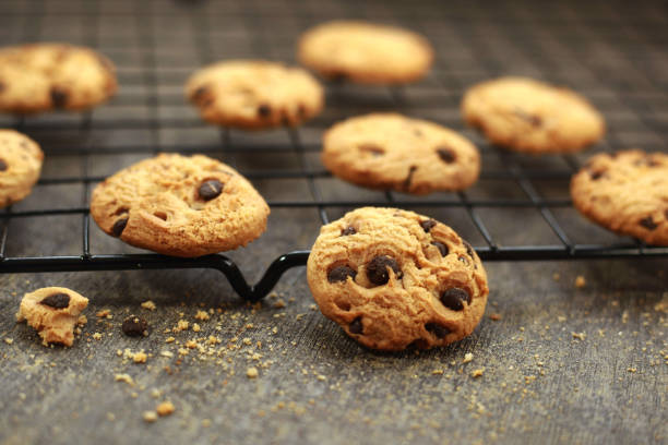 istock Chocolate chip cookies on cooling rack 1251632452