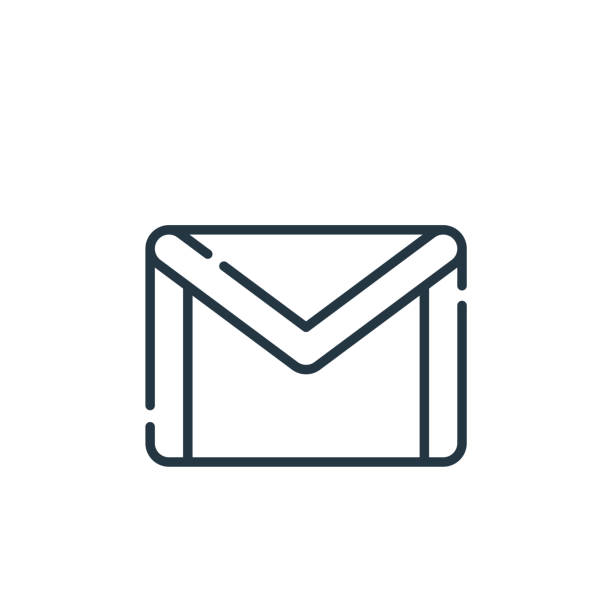 gmail-vektor-symbol. gmail editierbaren strich. gmail-linearsymbol für die verwendung in web- und mobilen apps, logo, printmedien. dünne linie illustration. vektorisolierte gliederungszeichnung. - gmail stock-grafiken, -clipart, -cartoons und -symbole