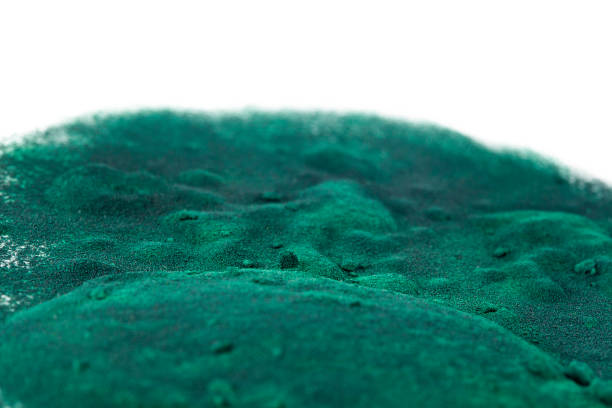 Heap of spirulina algae powder