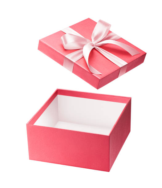istock Pink open gift box isolated on white background 1251647255