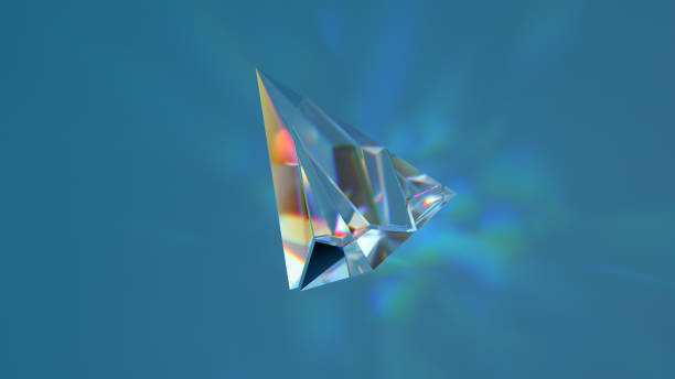 istock 3d render of glass shape with realistic caustics on blue background.  Light refraction effect. 1251648982