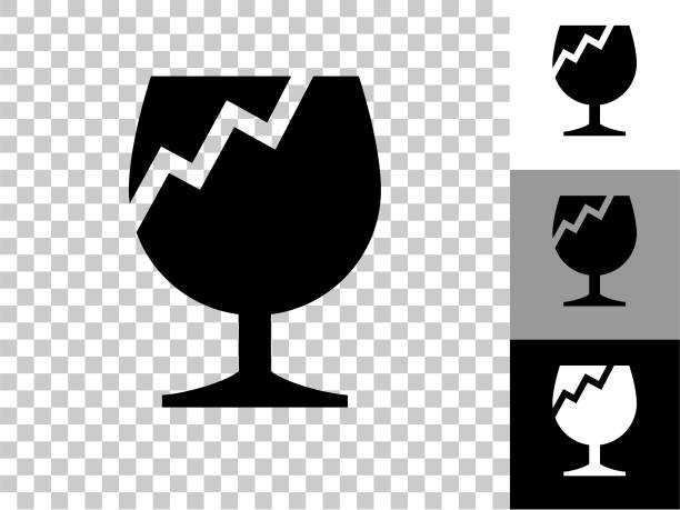 Fragile Icon on Checkerboard Transparent Background Fragile Icon on Checkerboard Transparent Background. This 100% royalty free vector illustration is featuring the icon on a checkerboard pattern transparent background. There are 3 additional color variations on the right.. fragile-glass stock illustrations
