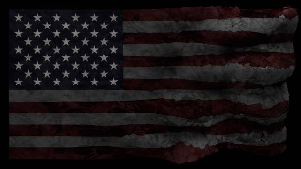 3d render der flagge usa - american justice audio stock-fotos und bilder