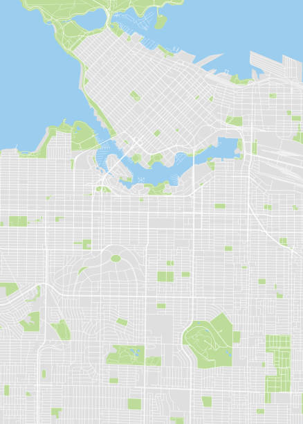 Vancouver colored vector map Vancouver colored vector map east vancouver stock illustrations