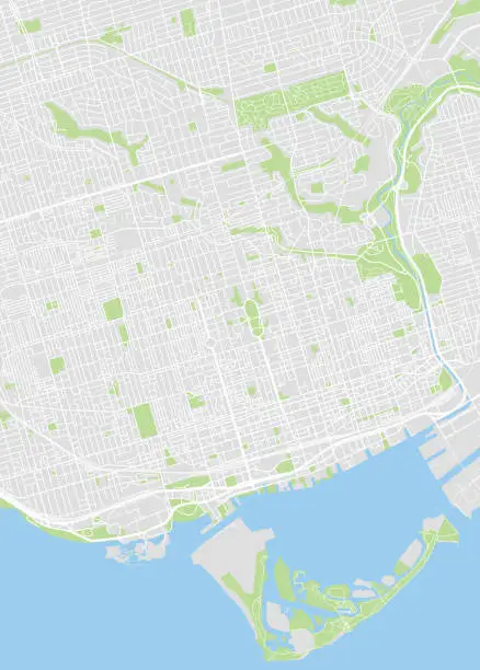 Vector illustration of Toronto colored vector map