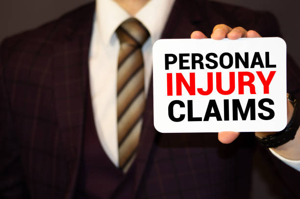 A man holding a Business card Insurance Claim Concept