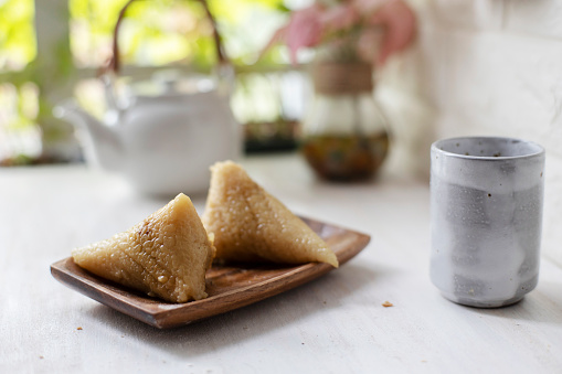 Zongzi is a traditional Chinese food to celebrate the Dragon Boat Festival.