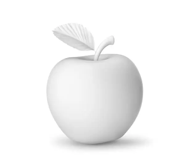 Photo of White apple isolated on white