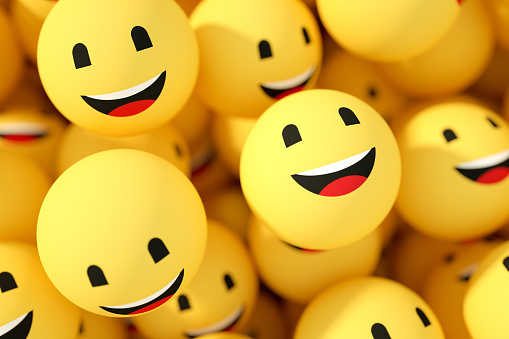 Emoji 3D con cara feliz photo