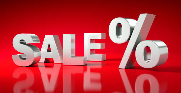 istock Silver letters sale and percentage symbol 1251661680