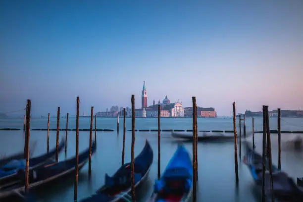 Photo of View of gondolas in Venice, Italy