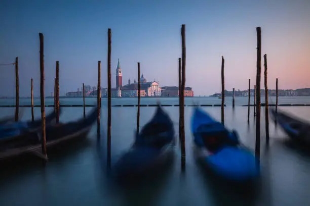 Photo of View of gondolas in Venice, Italy