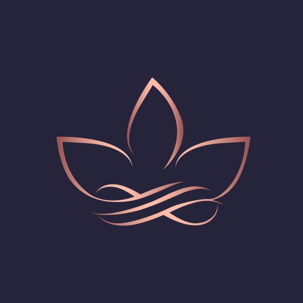 蓮の花と無限の看板のロゴ。美しさ、スパ、ヨガビジネスのための抽象的な装飾的なアイコン。 - lotus点のイラスト素材／クリップアート素材／マンガ素材／アイコン素材