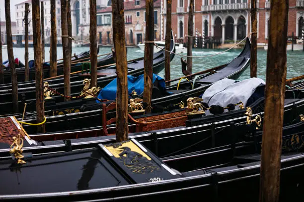 Photo of View of gondolas in Venice, Italy