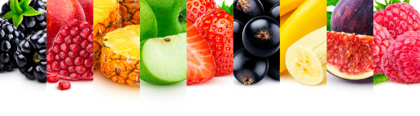 istock Fruits texture, isolated on white background with copy space 1251666605