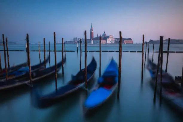 Photo of View of gondolas in Venice, Italy