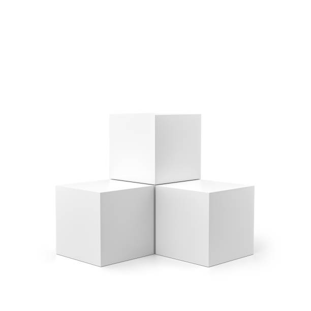 istock White product display and box pedestal on white background with cube shape. White pedestal or podium background. 3D rendering. 1251671599