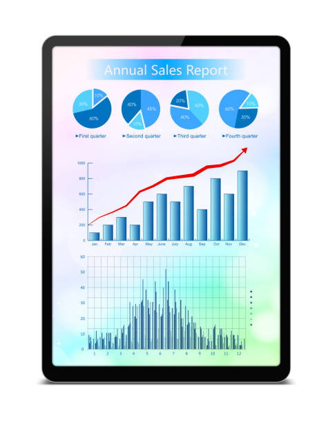 istock (Clipping path!) Business growth chart in Digital Tablet PC isolated on white 1251673114