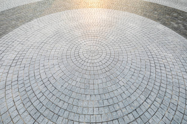 istock Top view of round square floor. 1251678899