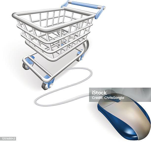 Online Internet Shopping Concept Stock Illustration - Download Image Now - Blue, Cart, Chrome