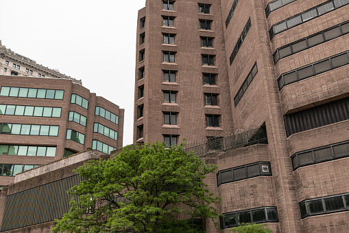 Metropolitan Correctiona Center in New York City (Manhattan), detail of facade of detention center