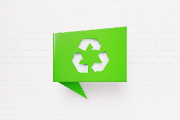 Recycling symbols leaves nature green separate Beautiful white background