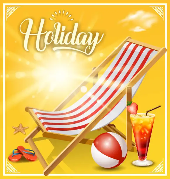 Vector illustration of sunny outdoor chair