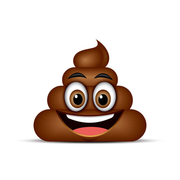 poo emoticon, emoji - poop gesicht - vektor-illustration - shit faced stock-grafiken, -clipart, -cartoons und -symbole