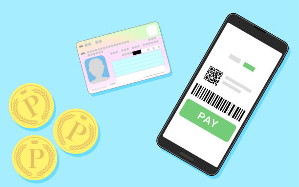 istock Image illustration of cashless, smartphone payment application and my number card, image of point return 1251701009
