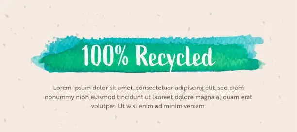 Vector illustration of 100% Recycled Banner Design