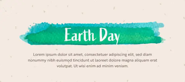 Vector illustration of Earth Day Banner Design on Craft Ivory Paper