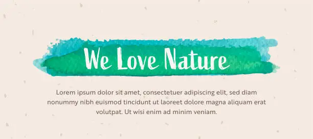 Vector illustration of We Love Nature Banner Design