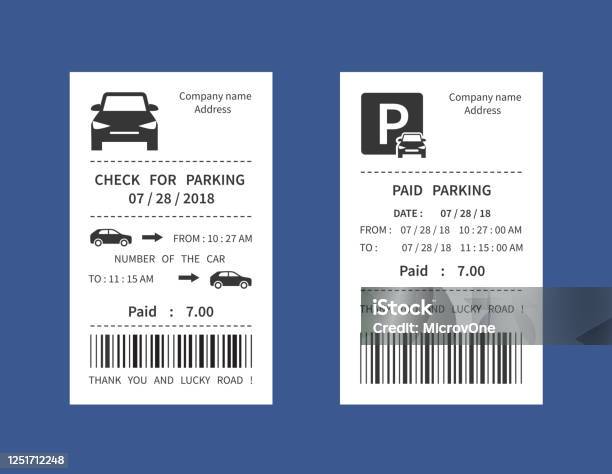 Parking Ticket Money Penalty Receipt Vector Illustration Isolated Stock Illustration - Download Image Now