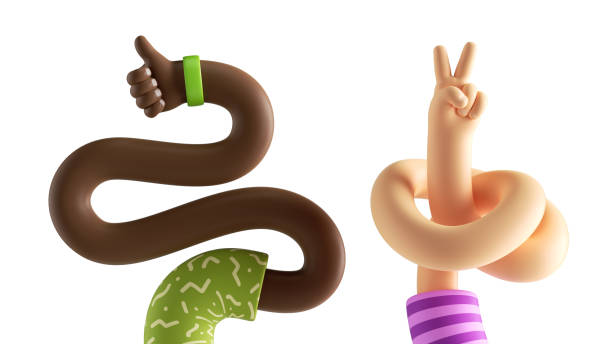 istock 3d render abstract interracial relationship concept, cartoon boneless elastic caucasian and african hands. Thumb up, like sign, victory gesture. Surrealistic clip art isolated on white background 1251713067
