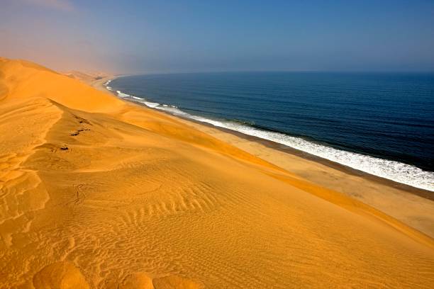 istock Sand Dunes and Ocean near Walvis Bay, Namibia 1251713770