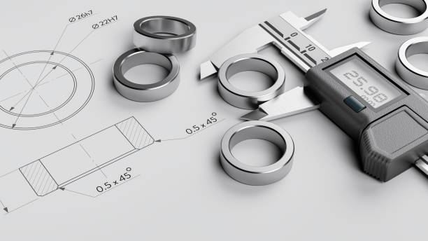 istock The quality control of part dimensions using calipers and technical drawings 1251714634