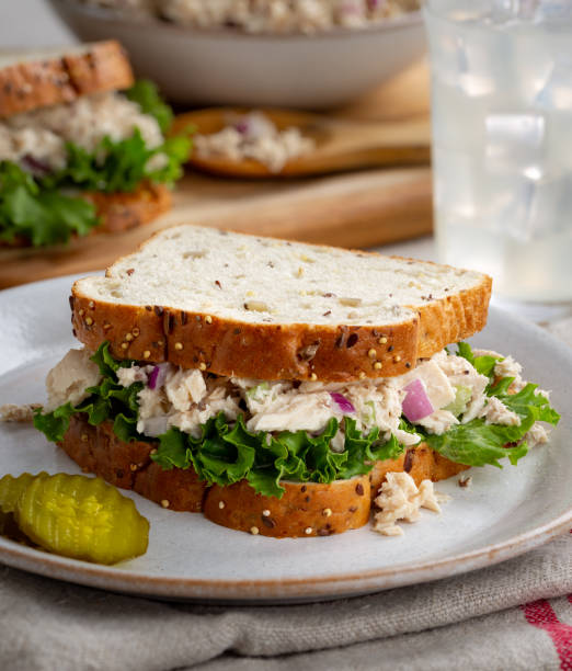 istock Tuna fish salad sandwich on a plate 1251715934