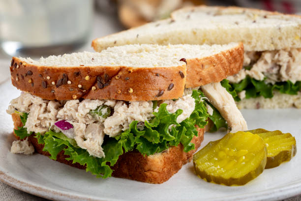 istock Tuna fish salad sandwich on a plate 1251715935