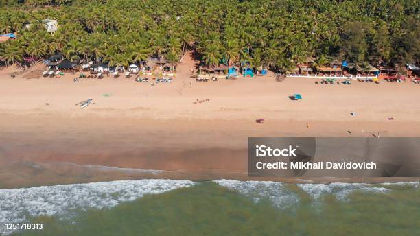 Agonda Beach Aerial Drone View Goa India Stock Photo - Download Image Now - Beach, Calangute, Asia