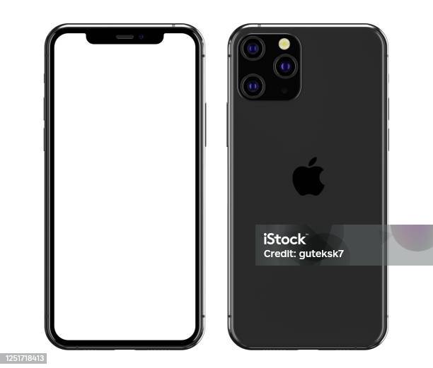 Illustration Of The Iphone 11 Pro Blank Screen Stock Photo - Download Image Now - Smart Phone, iPhone, Number 11